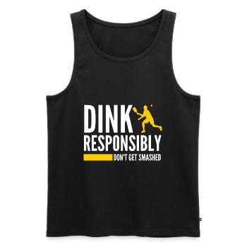Dink Responsibly Don't Get Smashed - Men's Premium Organic Tank Top - black - Front - AI Model Male 178 light (178cm)