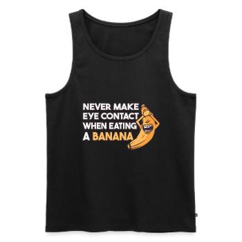 N’établissez jamais de contact visuel lorsque vous mangez des bananes - Débardeur bio Premium Homme - noir - Devant - Michal (187cm)