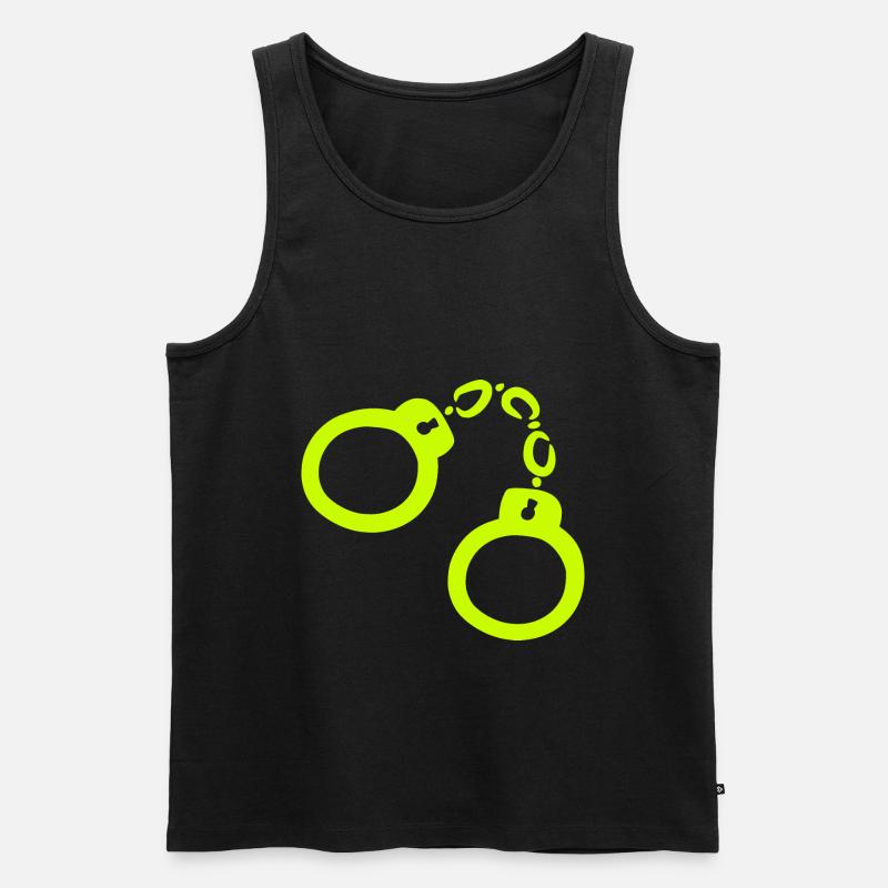 Handschellen Gelb - Männer Premium Bio Tank Top - Schwarz
