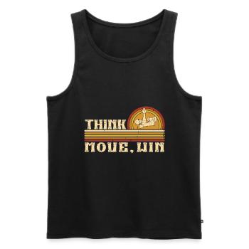 Chess, Think, Move, Win, Chess Master Club - Men's Premium Organic Tank Top - black - Front - Michal (187cm)