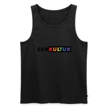 Subkultur Logo CSD#2 - Männer Premium Bio Tank Top - Schwarz - Vorne - Michal (187cm)