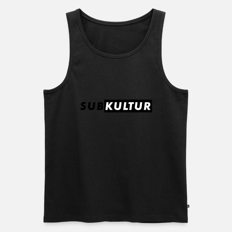 SUBKULTUR S/W - Männer Premium Bio Tank Top - Schwarz