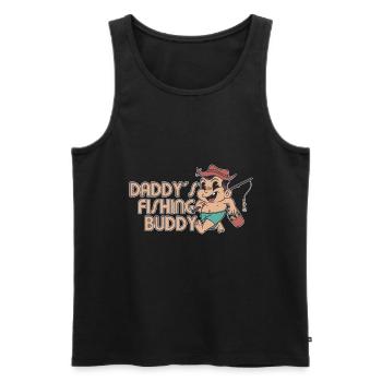 Daddys Fishing Buddy Angeln Karpfen - Männer Premium Bio Tank Top - Schwarz - Vorne - Michal (187cm)