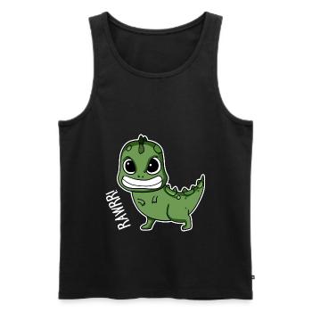 Bébé dinosaure cadeau - Débardeur bio Premium Homme - noir - Devant - Michal (187cm)