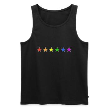 Sterne Regenbogen-Farben - Männer Premium Bio Tank Top - Schwarz - Vorne - AI Model Male 178 light (178cm)