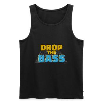 Drop the Bass Music Lover Statement - Men's Premium Organic Tank Top - black - Front - AI Model Male 178 light (178cm)