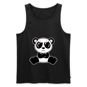 Niedlicher Panda ist genervt - Männer Premium Bio Tank Top - Schwarz - Vorne - AI Model Male 178 light (178cm)