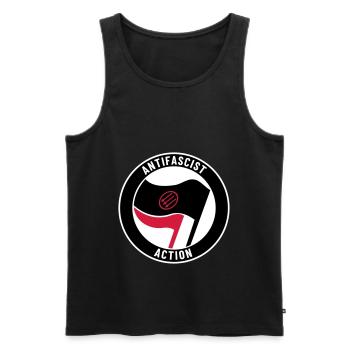 Antifascist Action – 3 Arrows - Männer Premium Bio Tank Top - Schwarz - Vorne - Michal (187cm)