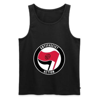 Antifascist Action – 3 Arrows - Männer Premium Bio Tank Top - Schwarz - Vorne - Michal (187cm)