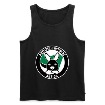 Antispeziesistische Aktion – Bunny - Männer Premium Bio Tank Top - Schwarz - Vorne - Michal (187cm)