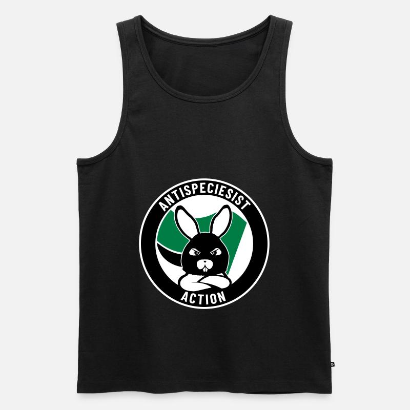 Antispeciesist Action – Bunny - Männer Premium Bio Tank Top - Schwarz