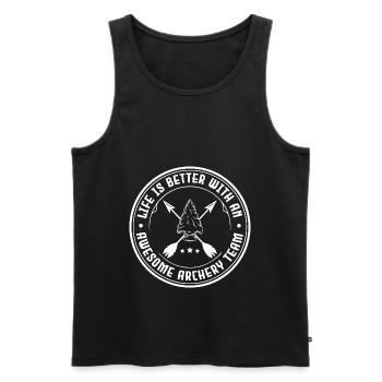 Bogenschütze Bogensport Pfeil Bogen Bogenschießen - Männer Premium Bio Tank Top - Schwarz - Vorne - Michal (187cm)