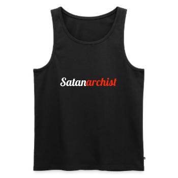 Satanarchist W/R - Männer Premium Bio Tank Top - Schwarz - Vorne - Michal (187cm)
