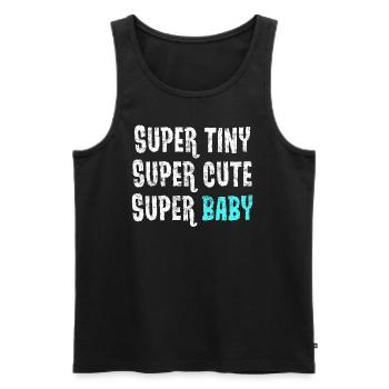 Super klein - super süß - super Baby - blau - Männer Premium Bio Tank Top - Schwarz - Vorne - AI Model Male 178 light (178cm)