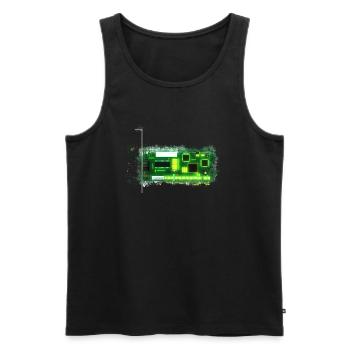 Carte PCB brillante - Débardeur bio Premium Homme - noir - Devant - AI Model Male 178 light (178cm)