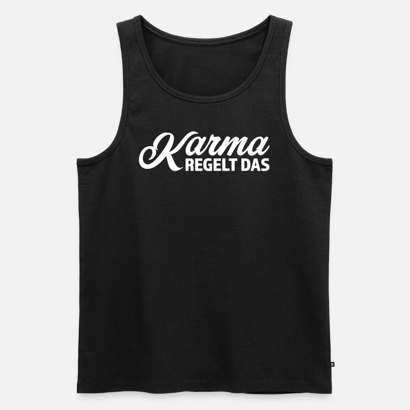 Karma Regelt das - Männer Premium Bio Tank Top - Schwarz