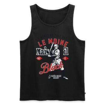l habit ne fait pas le moine mais il fait le black - Débardeur bio Premium Homme - noir - Devant - AI Model Male 178 light (178cm)