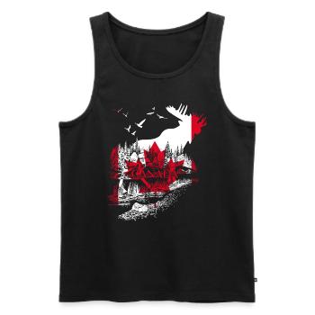 ELCH KANADA FLAGGE URLAUB - Männer Premium Bio Tank Top - Schwarz - Vorne - AI Model Male 178 light (178cm)