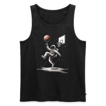Astronaute de basket-ball - Débardeur bio Premium Homme - noir - Devant - Michal (187cm)