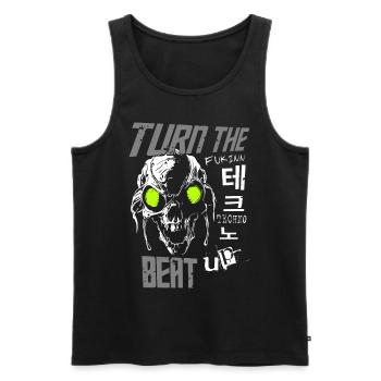 Techno Beat Up - Männer Premium Bio Tank Top - Schwarz - Vorne - AI Model Male 178 light (178cm)