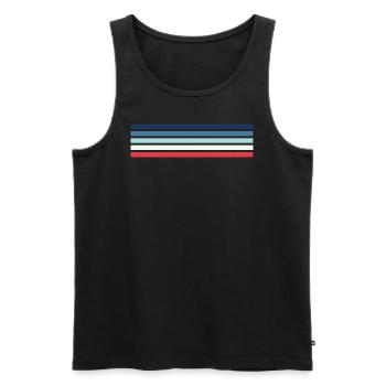 Retro stripe design in vintage colors - Men's Premium Organic Tank Top - black - Front - AI Model Male 178 light (178cm)