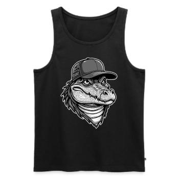 Alligator frais - Débardeur bio Premium Homme - noir - Devant - Michal (187cm)