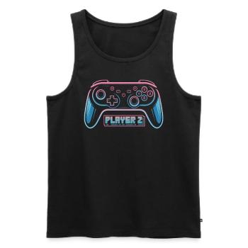 Player 2 | Must-Have for Gamers & Gamers - Men's Premium Organic Tank Top - black - Front - AI Model Male 178 light (178cm)