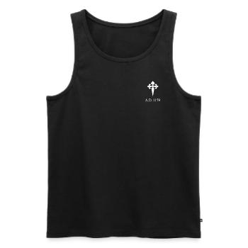 1179 Cross of St. James - Men's Premium Organic Tank Top - black - Front - AI Model Male 178 light (178cm)