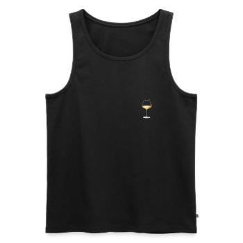 Glas Weißwein - Männer Premium Bio Tank Top - Schwarz - Vorne - AI Model Male 178 light (178cm)