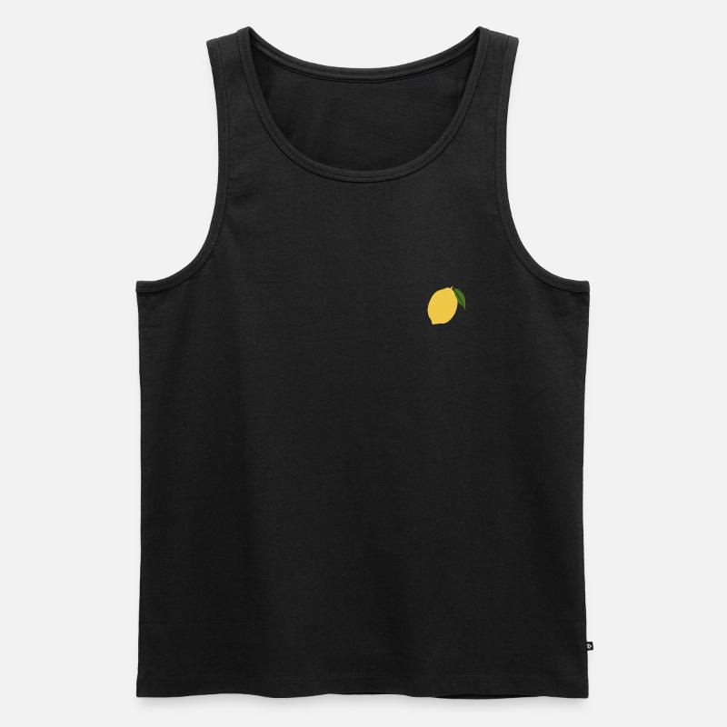 Zitrone - Männer Premium Bio Tank Top - Schwarz