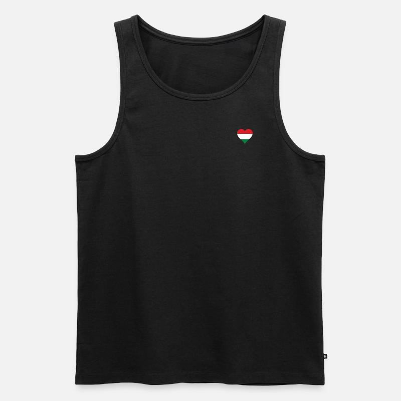 Ungarn Flagge Herz - Männer Premium Bio Tank Top - Schwarz