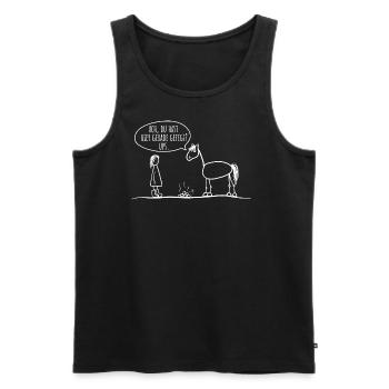 Pferd Reiter Spruch lustig - Männer Premium Bio Tank Top - Schwarz - Vorne - Michal (187cm)