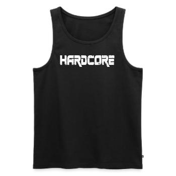 HARD CORE (white Design) - Men's Premium Organic Tank Top - black - Front - AI Model Male 178 light (178cm)