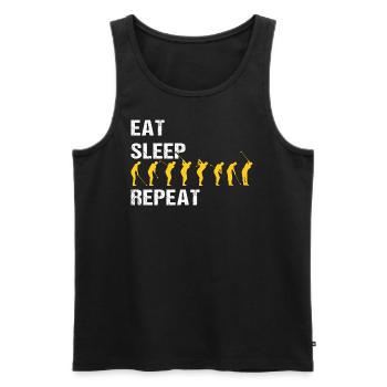 GOLF | Eat Sleep Golf Repeat Golf Swing - Débardeur bio Premium Homme - noir - Devant - AI Model Male 178 light (178cm)