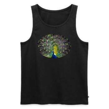 peacock - Men's Premium Organic Tank Top - black - Front - AI Model Male 178 light (178cm)