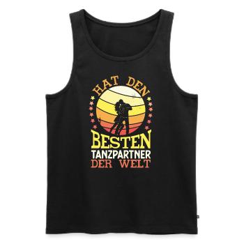 Tanzpartner Paar Design Motiv Lustige Sprüche Gesc - Männer Premium Bio Tank Top - Schwarz - Vorne - AI Model Male 178 light (178cm)