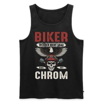 Biker Motorradfahrer Chrom - Männer Premium Bio Tank Top - Schwarz - Vorne - AI Model Male 178 light (178cm)