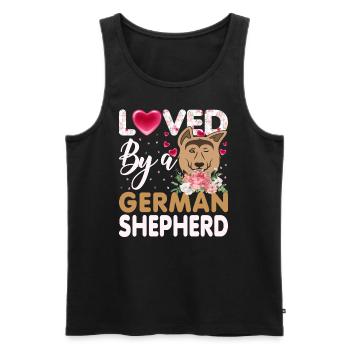Shepherd German Shepherd love - Men's Premium Organic Tank Top - black - Front - AI Model Male 178 light (178cm)