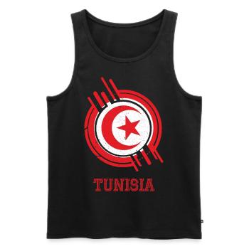 tunesien Runder Schild Landesfarben - Männer Premium Bio Tank Top - Schwarz - Vorne - Michal (187cm)