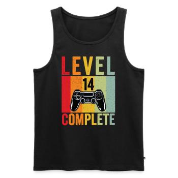 Level 14 Complete 14.Geburtstag Gamer Gaming - Männer Premium Bio Tank Top - Schwarz - Vorne - AI Model Male 178 light (178cm)
