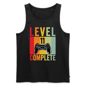 Niveau 11 Complete 11.Anniversaire Gamer Gaming - Débardeur bio Premium Homme - noir - Devant - AI Model Male 178 light (178cm)