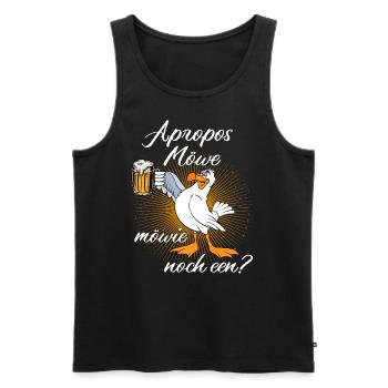 Apropos Möwe, möwie noch een? Norddeutsche Möwe - Männer Premium Bio Tank Top - Schwarz - Vorne - Michal (187cm)