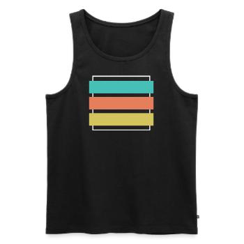 Rechteck logo - Quadrat logo - Männer Premium Bio Tank Top - Schwarz - Vorne - AI Model Male 178 light (178cm)