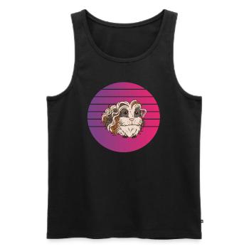 Retro Vintage Lunkarya Guinea Pig Design - Men's Premium Organic Tank Top - black - Front - Michal (187cm)