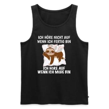 Niedliches Faultier ich höre auf wenn ich müde bin - Männer Premium Bio Tank Top - Schwarz - Vorne - Michal (187cm)