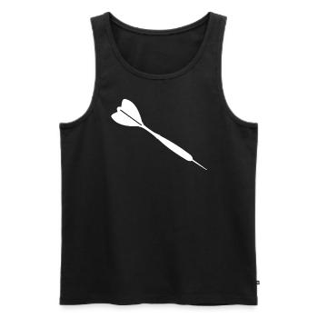 Dartpfeil weiß - Männer Premium Bio Tank Top - Schwarz - Vorne - AI Model Male 178 light (178cm)