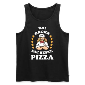 Ich backe die beste Pizza Pizzeria Spruch Koch - Männer Premium Bio Tank Top - Schwarz - Vorne - AI Model Male 178 light (178cm)