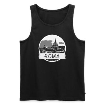 Roma City - Männer Premium Bio Tank Top - Schwarz - Vorne - Michal (187cm)