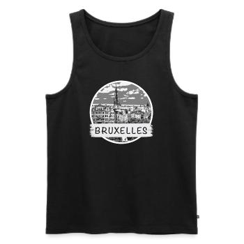 Brüssel City - Männer Premium Bio Tank Top - Schwarz - Vorne - AI Model Male 178 light (178cm)