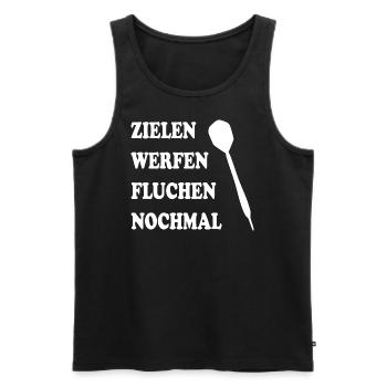 Dart Pfeil Witz Spruch Dartspieler Geschenk Idee - Männer Premium Bio Tank Top - Schwarz - Vorne - Michal (187cm)